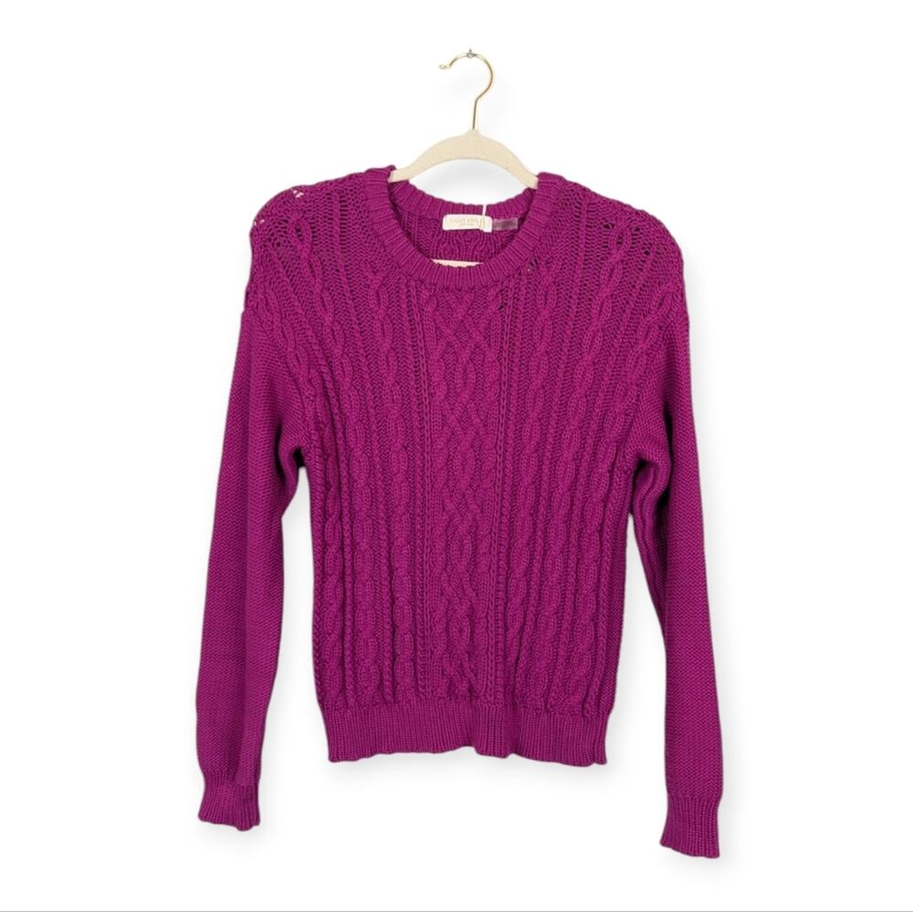 NWT Ramy Brook Manny Diva Pink Cable Knit Sweater